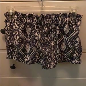 Black patterned shorts